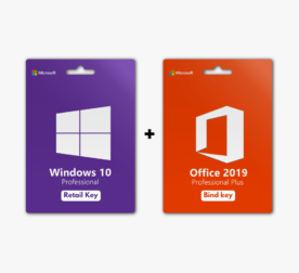 Windows 10 Pro & Office Pro Plus 2019, Microsoft Office 2019 suite, Microsoft software package, Microsoft Windows 10 Pro